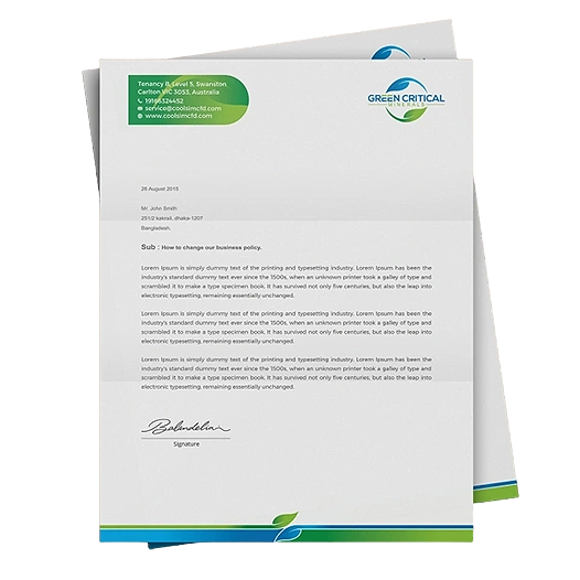 Letterhead designing and printing agency